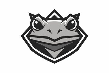 vector toad head logo geometric design