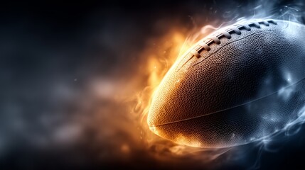 minimalist digital ui background with glowing football shape and motion trails