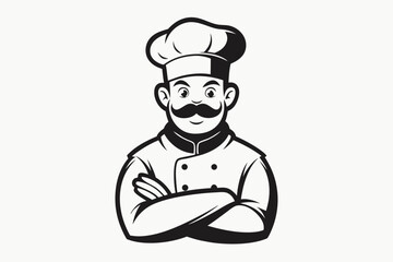vector graphic illustration of a proud chef
