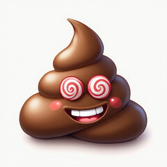 Smiling Poop Emoji — 3D Emoji-Style Icon of a Happy Swirled Poop with a Cute Smile