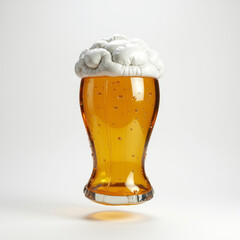 Tall Beer Glass Emoji — 3D Frothy Refreshing Drink