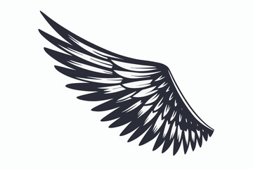 wing black and white silhouette