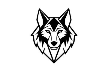 vector wolfdog head logo geometric design