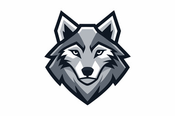 vector wolfdog head logo geometric design
