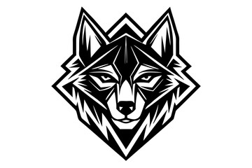 vector wolfdog head logo geometric design
