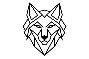 vector wolfdog head logo geometric design