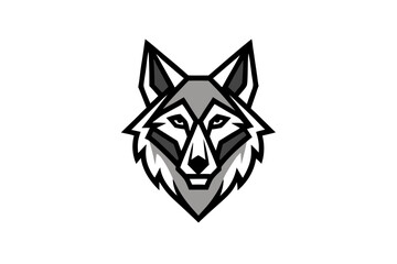 Fototapeta premium vector wolfdog head logo geometric design