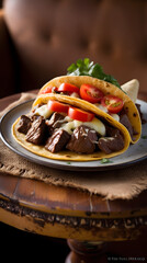 grilled beef steak with vegetables .