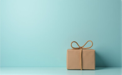 artisanal wrapping gift box with plenty of copy space