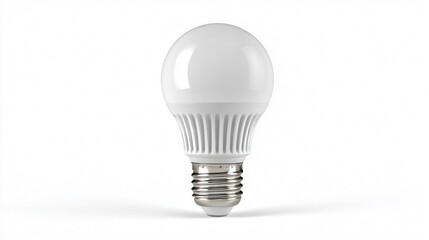 Professional White LED Light Bulb Isolated on White Background for Design Projects