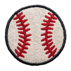 Baseball patch featuring classic design with detailed stitching and texture [Transparent Background PNG]
