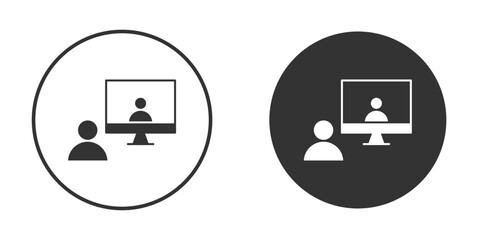 Video chat icon vector illustration solid. vector logo template in trendy flat style