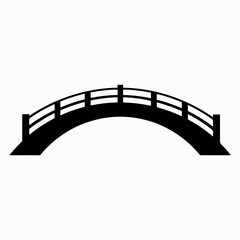Bridge Silhouette Black Icon Symbol Vintage Graphic Art Vector Illustration Design