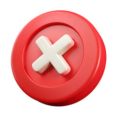 Obraz premium 3d red cross mark isolated on transparent background