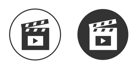 Film clapperboard icon vector illustration solid. vector logo template in trendy flat style