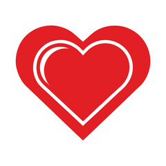red heart on white background
