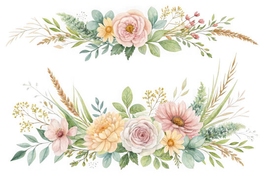 Bohemian floral arrangement with soft pastel colors