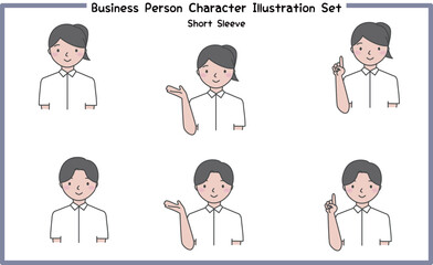 クールビズのビジネスパーソン イラストセット3-3 / 