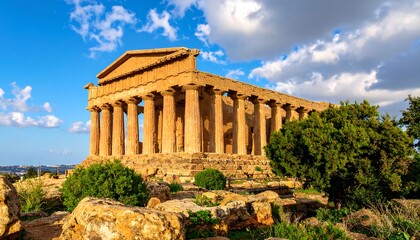 Obraz premium Ancient temple bathed in sunlight