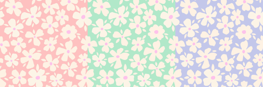 Pastel large floral seamless pattern perfect for baby apparel, dresses, home décor, nursery items, or fabric printing and can be used for wallpaper and gifting too