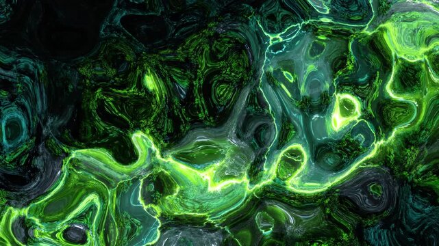 Abstract  pixelated grunge video background with colorful textured shapes in neon green. Trendy edgy design