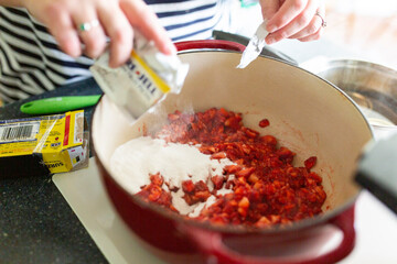 Making Strawberry Jam