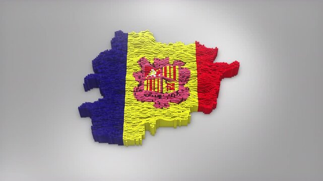 Andorra country opener intro with 3d bars forming the map with Waving Flag Design which useful for news, political events, sports intros and presentation.