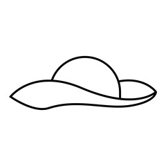 Sun hat vector icon. Hat illustration sign. Summer hat symbol. Summer logo.