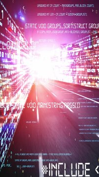 Software development, application programming code and tacit computer coding . Concept of smart digital transformation and technology disruption that changes global trends in new information era .