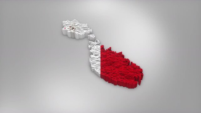 Malta country opener intro with 3d bars forming the map with Waving Flag Design which useful for news, political events, sports intros and presentation.