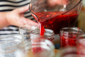 Strawberry Jam Making Pour