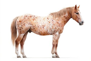 A drawing of a horse with a pattern on it's body