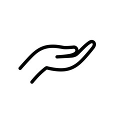 Obraz premium Open hand icon in offering or receiving gesture. Vector graphic. 