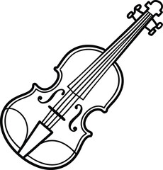 Obraz premium Simple line art drawing of classic violin vector illustration eps