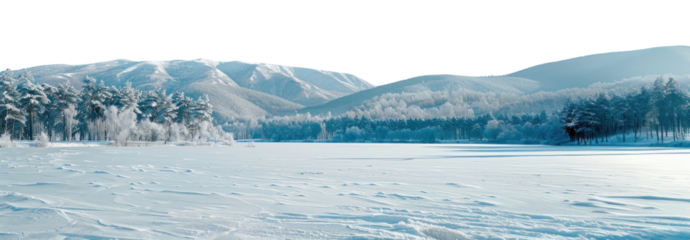 PNG Serene snowy mountain landscape view.