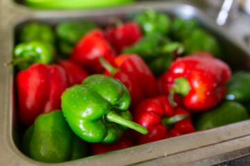 red and green peppers