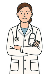 Fototapeta premium Vector Illustration of a Female Doctor – Medical Flat Character 