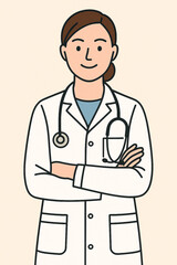 Fototapeta premium Vector Illustration of a Female Doctor – Medical Flat Character 