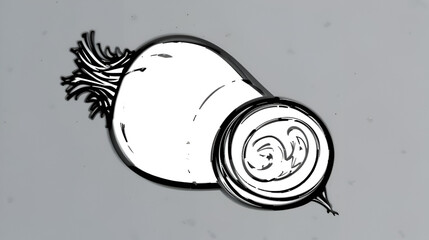 Outline icon of yam in vector style