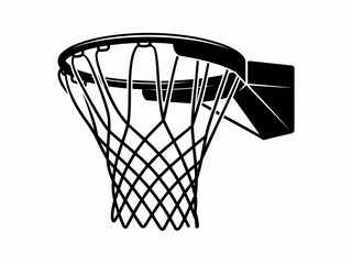 Basketball Hoop Net Silhouette Clipart for Sports and Design

