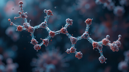 Lenacapavir antiviral drug molecule. Skeletal formula.