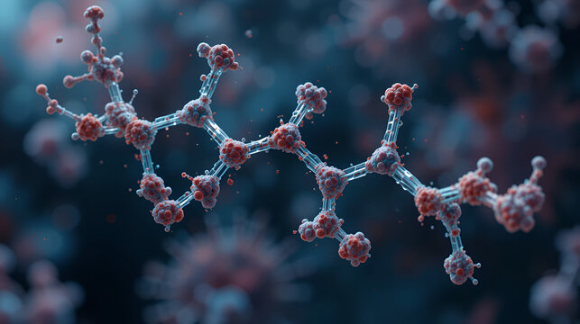 Lenacapavir antiviral drug molecule. Skeletal formula.