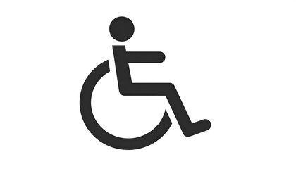 Simple black icon of a person in a wheelchair