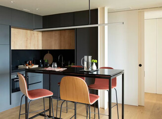 modern luxury dining room interior, 3d render