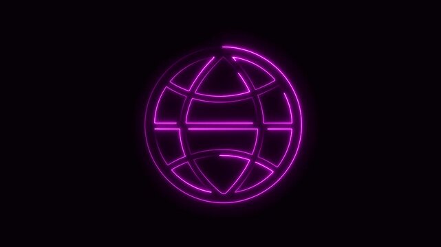 Flat Black Globe Symbol  Worldwide Web, Internet, and Global Communication Interface Icon

