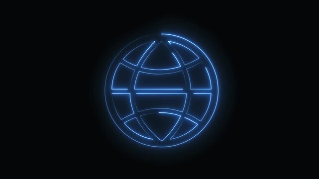 Black Global Web Icon on Transparent Background  World Network Symbol for Digital and Internet Concepts