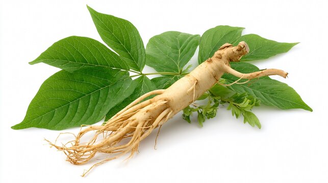Premium Fresh Ginseng Root and Female Ginseng Dong Quai Herbal Image