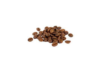 Fototapeta premium Roasted coffee beans pile isolated on a transparent background