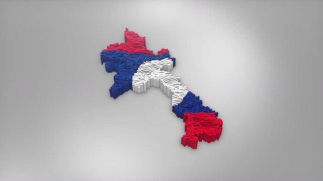 Laos country opener intro with 3d bars forming the map with Waving Flag Design which useful for news, political events, sports intros and presentation.
