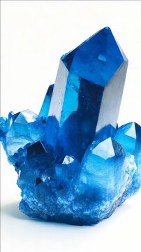 Close-up of a single, clear blue boulder opal with light diffusing through the crystal, indicative of its translucency and preciousness.